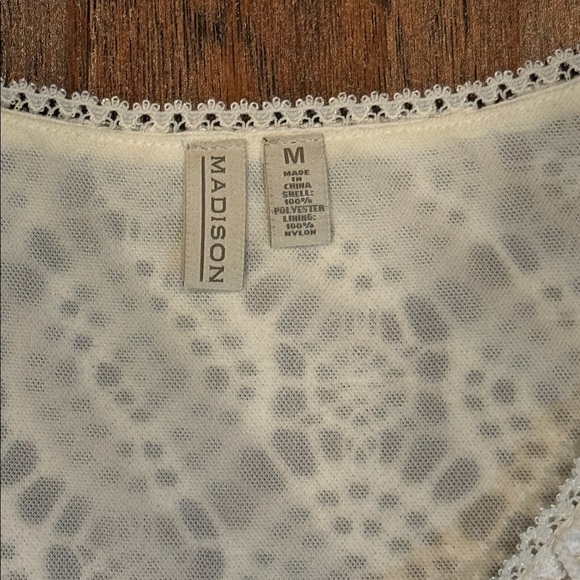 Medium Madison White Lace with Cream Colored Underlining Lace Dress - Picture 4 of 8